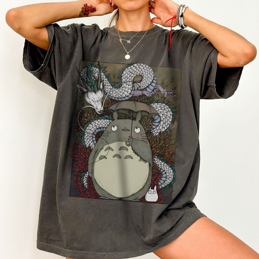 Totoro Haku Dragon T-Shirt | 100% Cotton Studio Ghibli Anime Tee