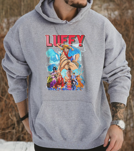Luffy and Friends One Piece Hoodie – 100% Cotton Anime Sweatshirt for True Fans