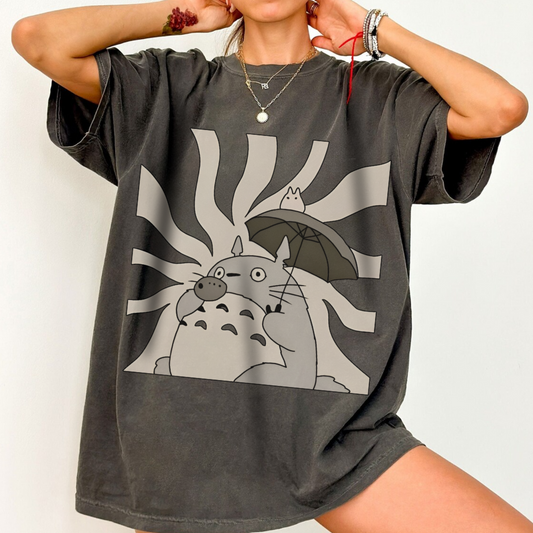 Totoro Eating Shirt – 100% Cotton Ghibli T-Shirt for Anime Fans