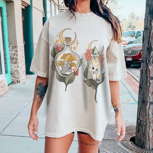 Ghibli Totoro Kodama Funny T-Shirt | 100% Cotton Studio Ghibli Anime Tee