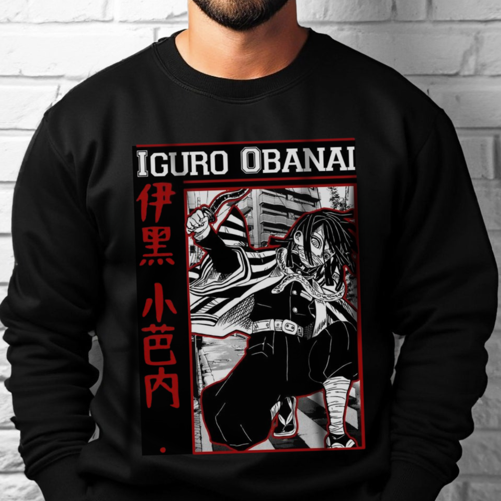 Iguro Obanai Sweatshirt | Demon Slayer Serpent Hashira | 100% Cotton Anime Pullover