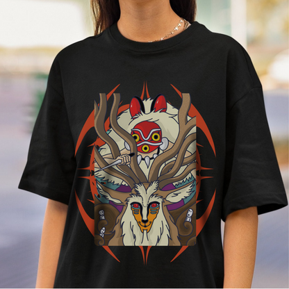 Forest Spirit Princess Mononoke T-Shirt | Ghibli Cotton Anime Tee