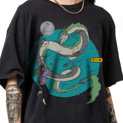 Spirited Away Art T-Shirt 100% Cotton | Studio Ghibli Anime Tee