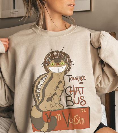 Catbus Studio Ghibli Sweatshirt – 100% Cotton My Neighbor Totoro Pullover for Anime Fans