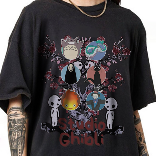 Studio Ghibli T-Shirt 100% Cotton Anime Fan Tee