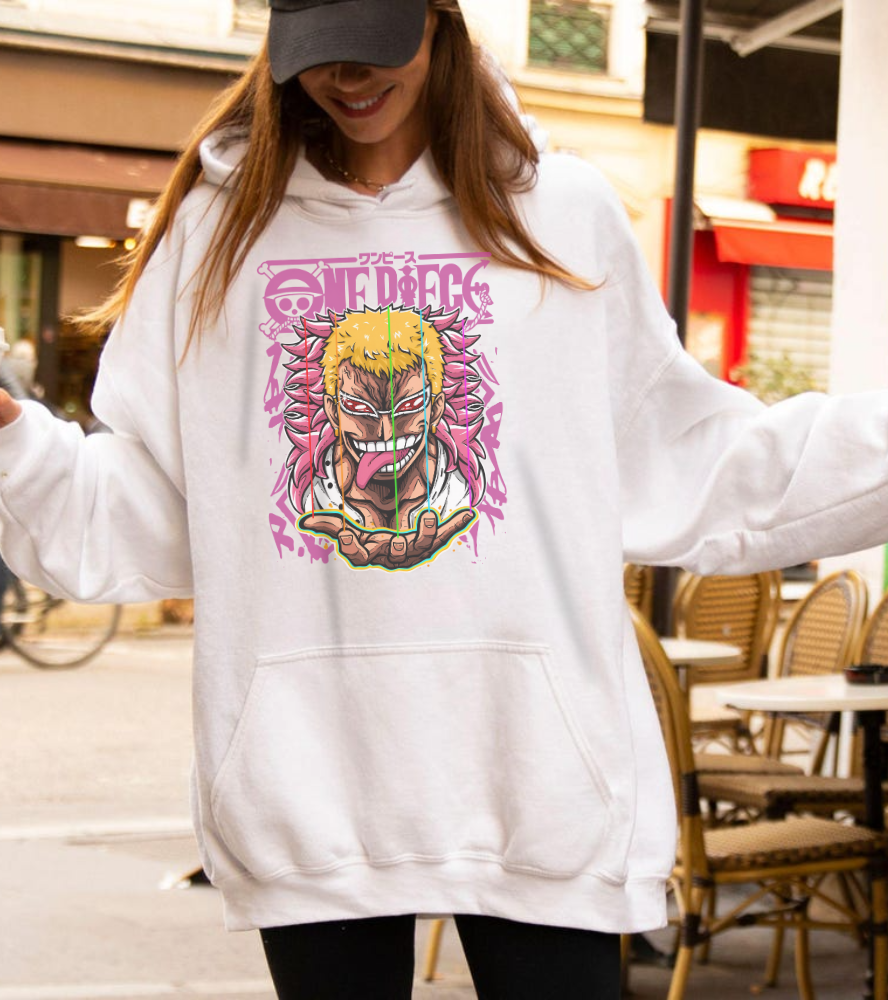 Donquixote Doflamingo One Piece Hoodie – 100% Cotton Anime Sweatshirt for Fans
