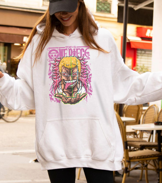 Donquixote Doflamingo One Piece Hoodie – 100% Cotton Anime Sweatshirt for Fans
