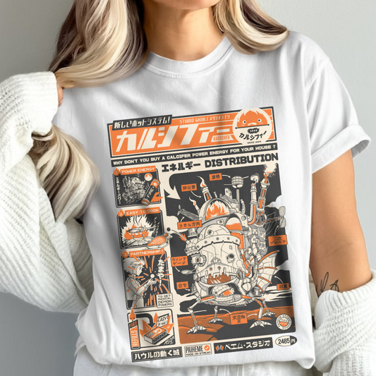 Howl Calcifer Ghibli T-Shirt 100% Cotton | Studio Ghibli Anime Graphic Tee