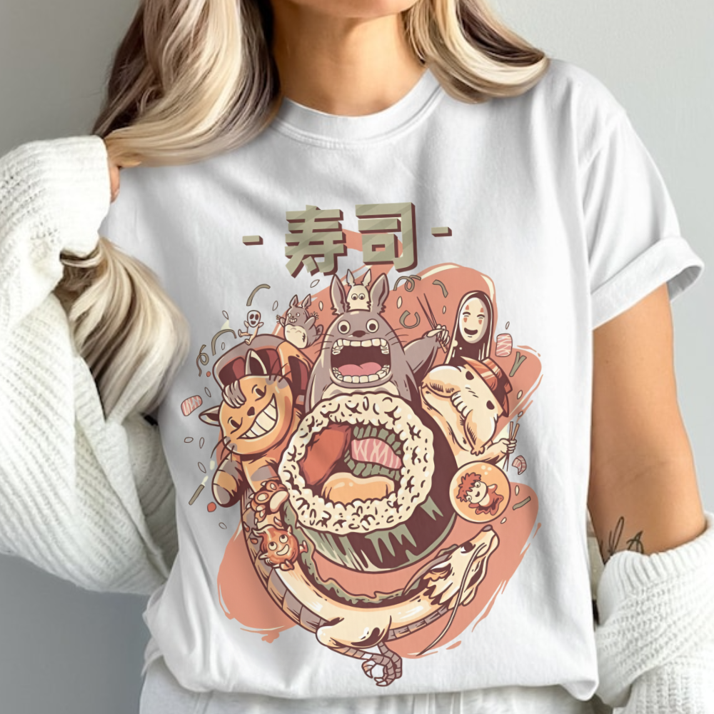 Ghibli Sketch T-Shirt – 100% Cotton Studio Ghibli Anime Tee