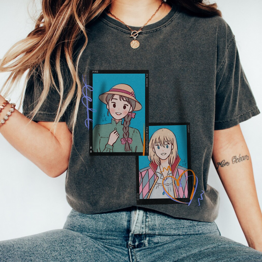 Sophie and Howl T-Shirt – 100% Cotton Studio Ghibli Shirt for Anime Lovers