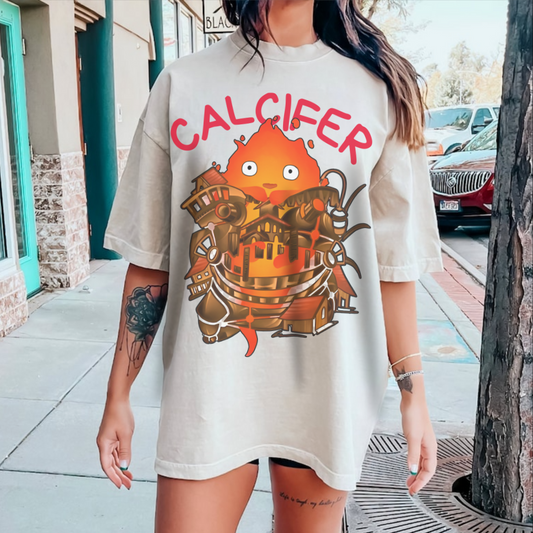 Calcifer Castle T-Shirt | 100% Cotton Howl’s Moving Castle Ghibli Tee