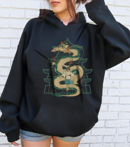 Haku Spirited Away Hoodie – 100% Cotton Anime Hoodie for Studio Ghibli Fans