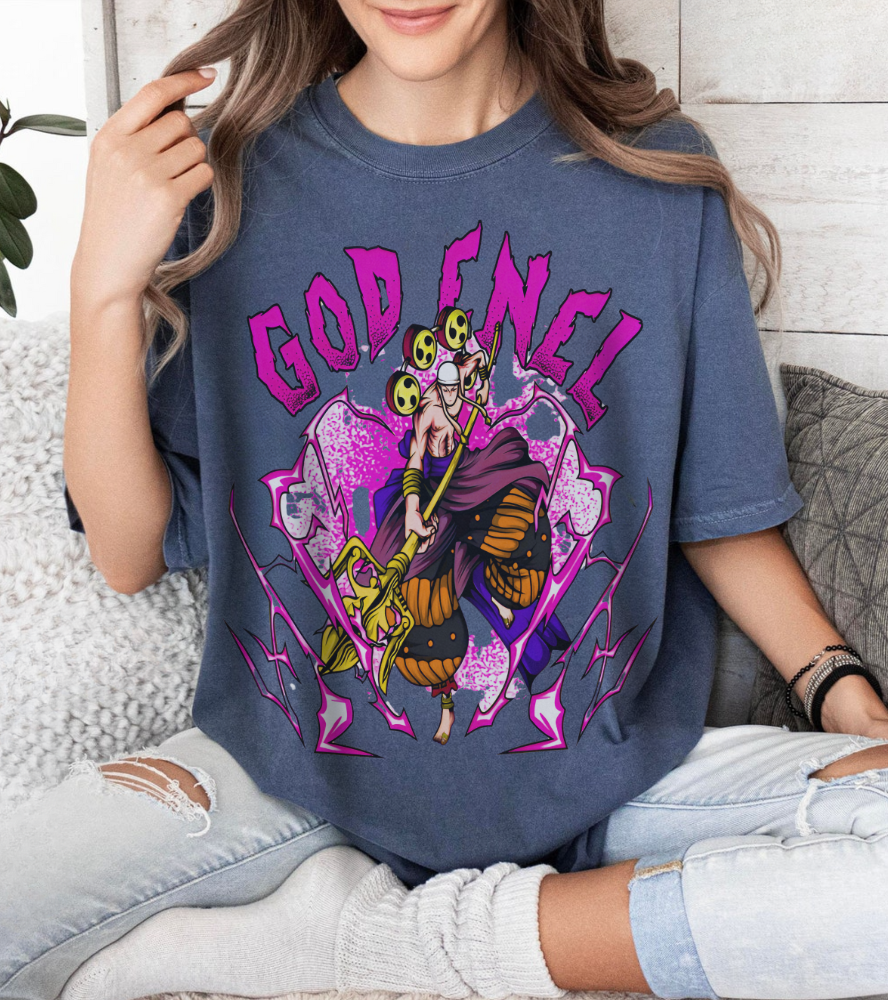 God Enel One Piece T-Shirt – 100% Cotton Anime Tee Featuring Skypiea's Thunder God