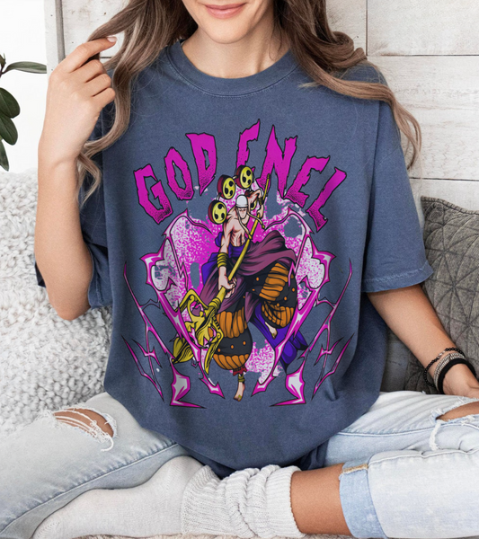 God Enel One Piece T-Shirt – 100% Cotton Anime Tee Featuring Skypiea's Thunder God
