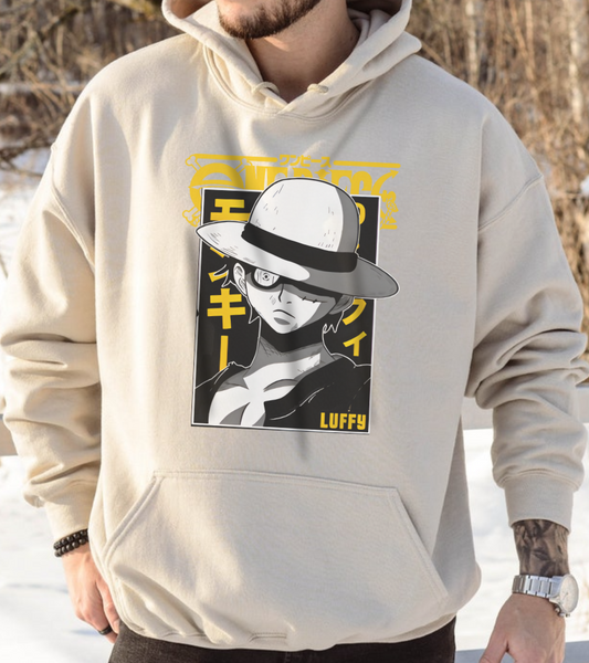 Luffy One Piece Hoodie – 100% Cotton Anime Hoodie for Straw Hat Pirates Fans