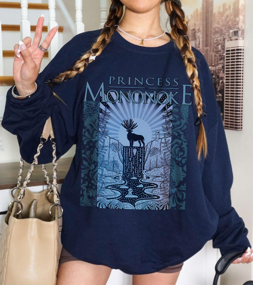 Mononoke Princess Forest Spirit Sweatshirt – 100% Cotton Studio Ghibli Inspired Anime Pullover