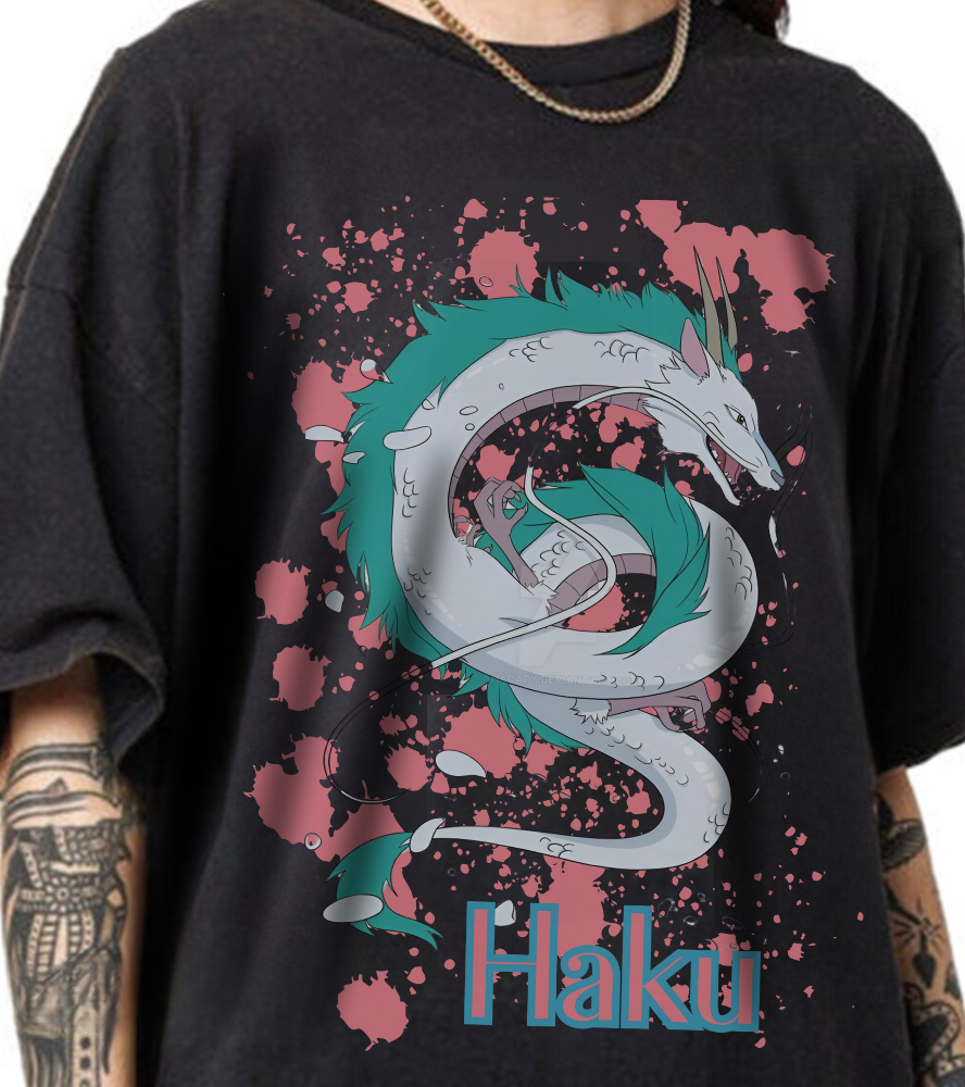 Haku Spirited Away T-Shirt – 100% Cotton Dragon Spirit Tee | Studio Ghibli Anime Shirt