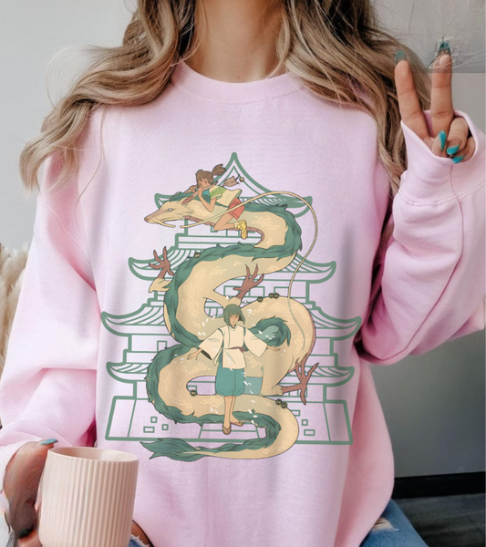 Haku Spirited Away Sweatshirt – 100% Cotton Studio Ghibli Anime Pullover for Fans