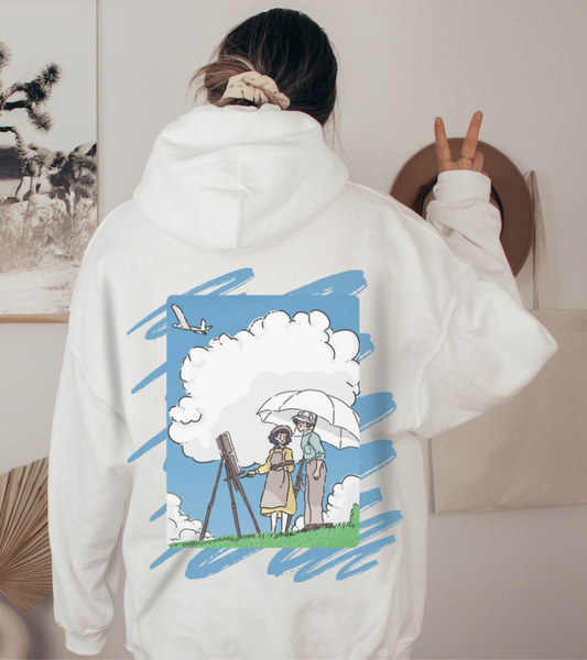 The Wind Rises Hoodie with Back Print – 100% Cotton Studio Ghibli Inspired Pullover