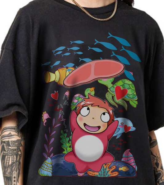 Ponyo Jam T-Shirt – 100% Cotton Studio Ghibli Inspired Tee for Anime Lovers