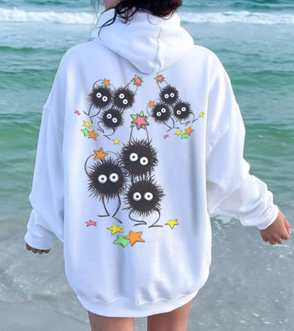 Soot Sprites Fantasy Back Print Hoodie – 100% Cotton Anime Hoodie Inspired by Studio Ghibli