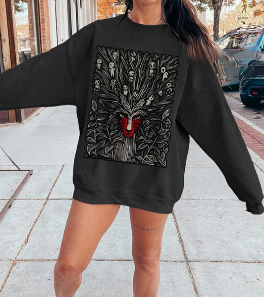 Forest Spirit Studio Ghibli Sweatshirt – 100% Cotton Cozy Anime Pullover for Ghibli Fans