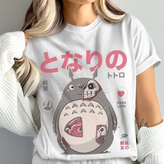 Totoro Anatomy T-Shirt – 100% Cotton Studio Ghibli Anime Tee