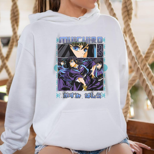 Muichiro Tokito Mist Hashira Hoodie | Demon Slayer 100% Cotton Anime Hoodie