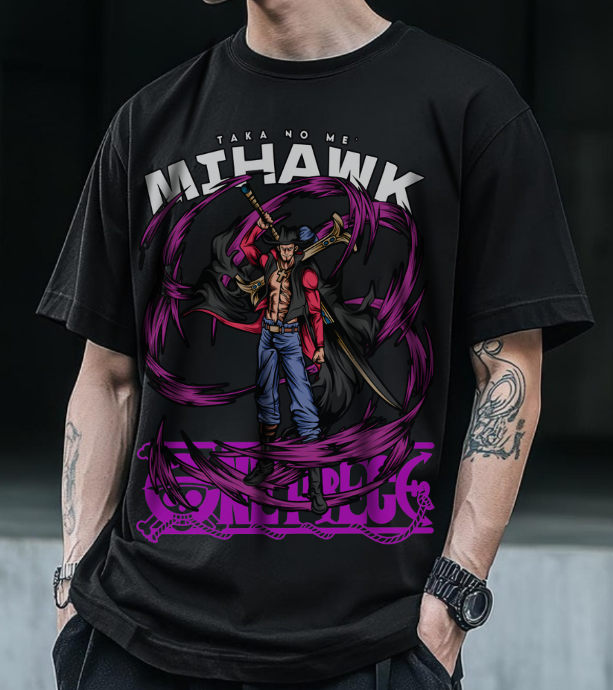 Dracule Mihawk One Piece T-Shirt – 100% Cotton Anime Tee for Warlord Fans
