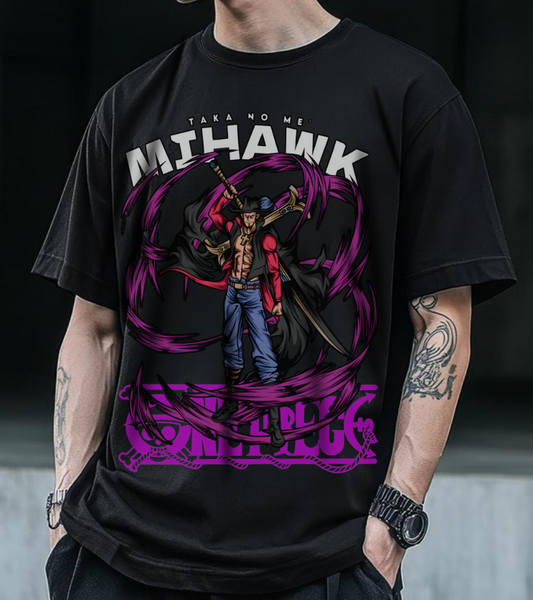 Dracule Mihawk One Piece T-Shirt – 100% Cotton Anime Tee for Warlord Fans