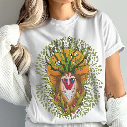 Forest Spirit Ghibli T-Shirt – 100% Cotton Princess Mononoke Anime Tee