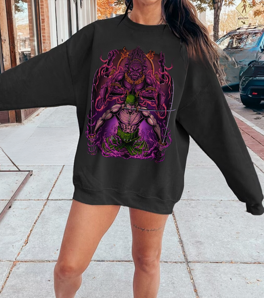 Roronoa Zoro Sweatshirt – 100% Cotton One Piece Anime Crewneck