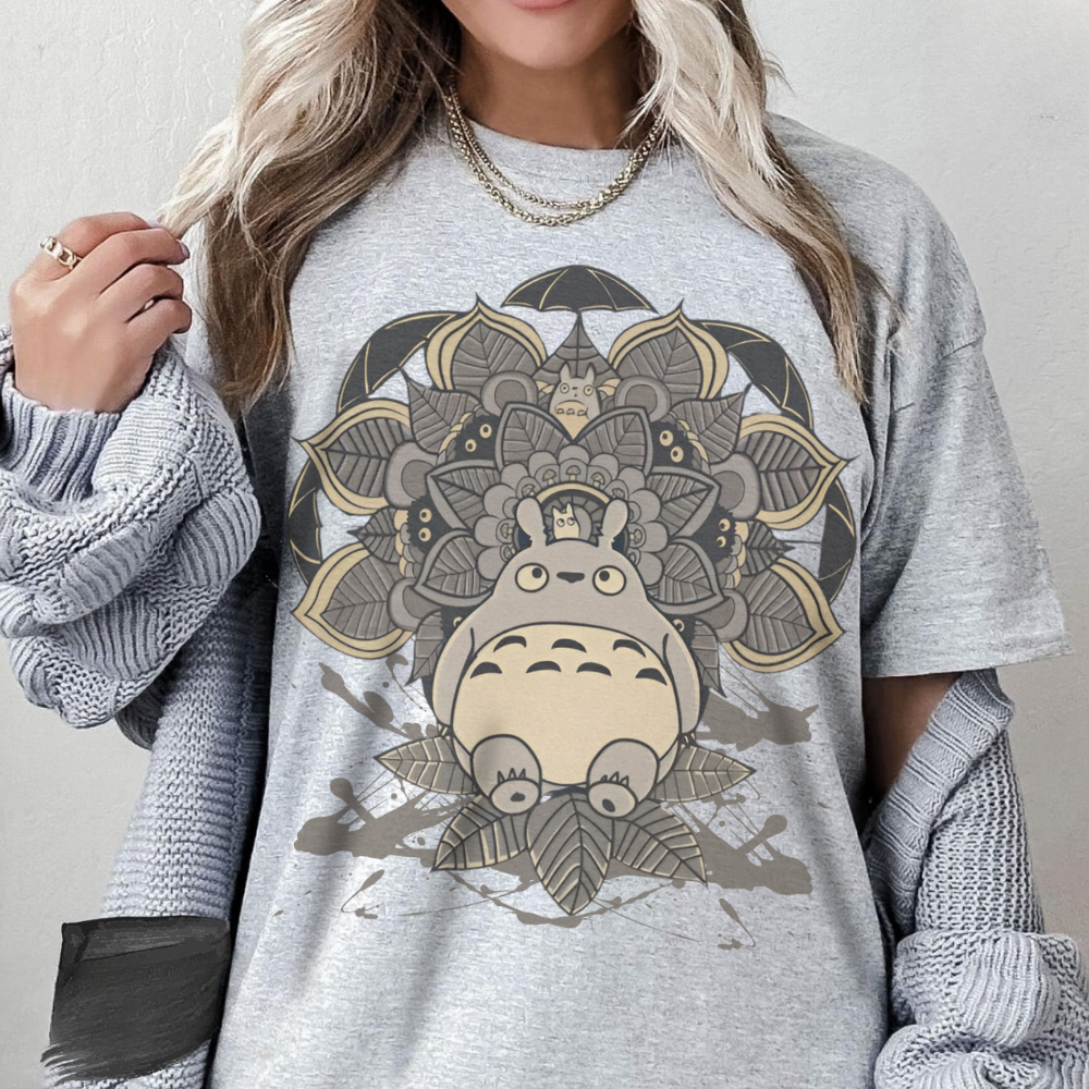 My Neighbor Totoro Art T-Shirt 100% Cotton Studio Ghibli Anime Tee