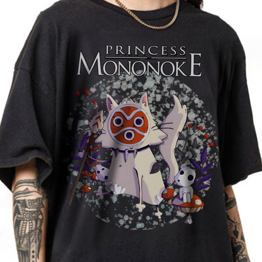 Princess Mononoke White T-Shirt | 100% Cotton Studio Ghibli Anime Tee