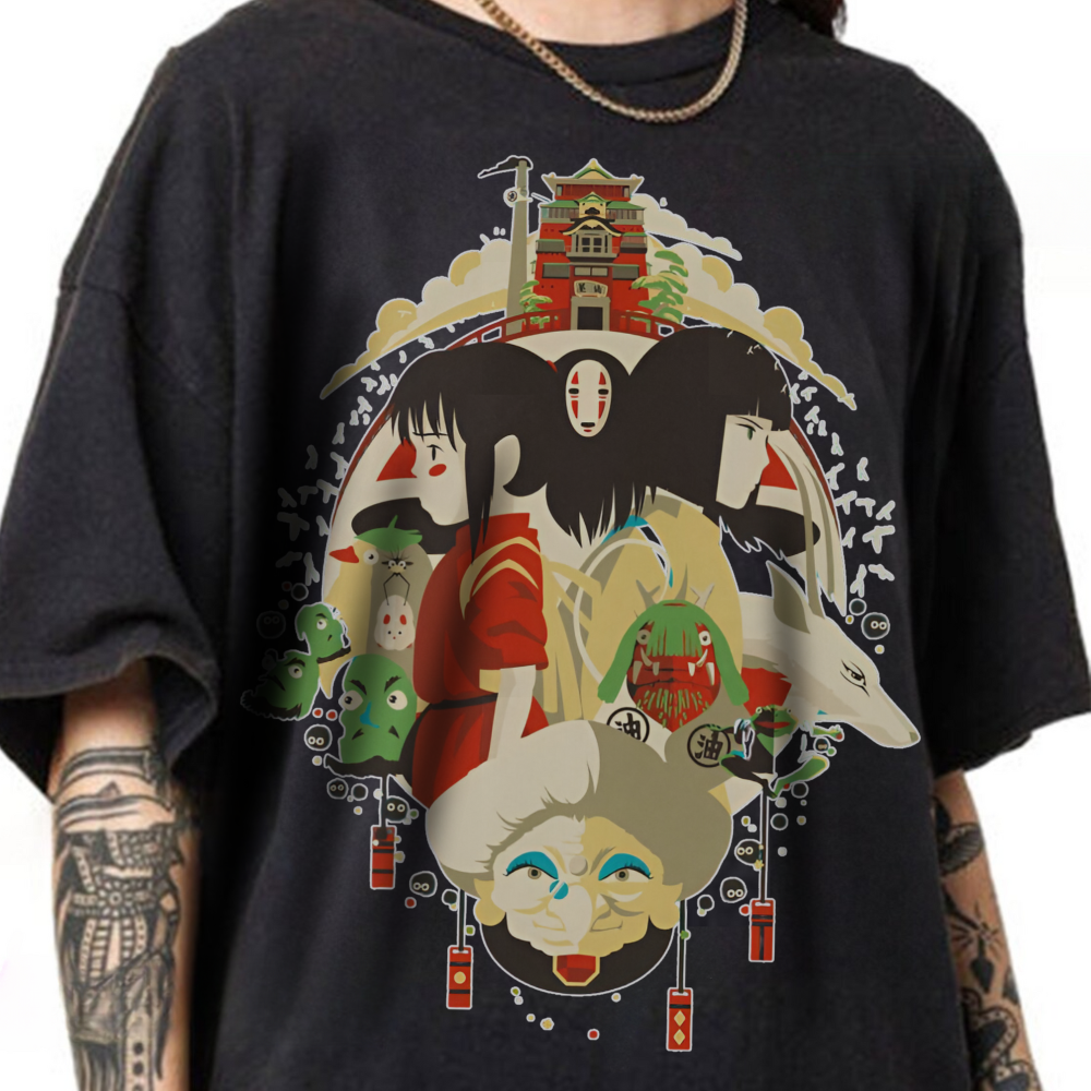 Spirited Away Characters T-Shirt – 100% Cotton Studio Ghibli Tee