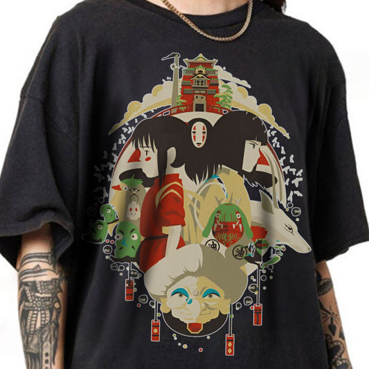 Spirited Away Characters T-Shirt – 100% Cotton Studio Ghibli Tee