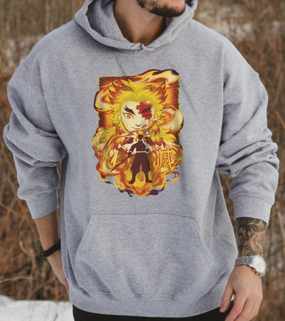 Kyojuro Rengoku Demon Slayer Hoodie – 100% Cotton Anime Hoodie for Flame Hashira Fans