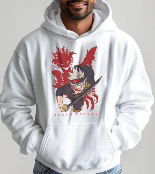 Asta Black Clover Hoodie – 100% Cotton Anime Sweatshirt for Magic Knight Fans
