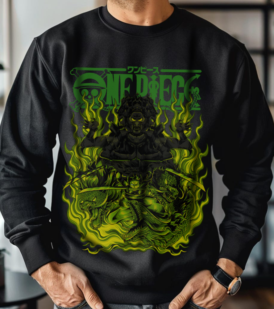 Roronoa Zoro One Piece Sweatshirt – 100% Cotton Anime Pullover for Swordsman Fans