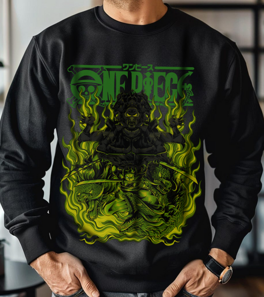 Roronoa Zoro One Piece Sweatshirt – 100% Cotton Anime Pullover for Swordsman Fans