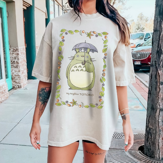 Cute Totoro T-Shirt – 100% Cotton Studio Ghibli Anime Tee for Fans