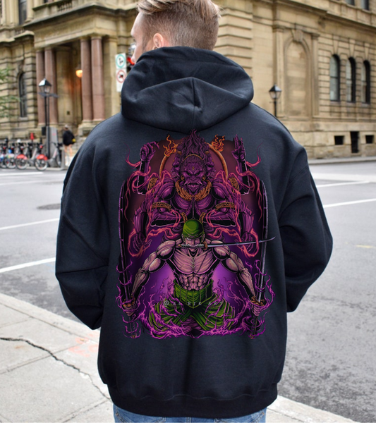 Roronoa Zoro Back Print Hoodie – 100% Cotton One Piece Anime Streetwear