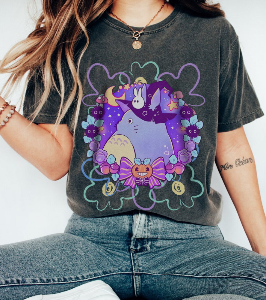 Totoro Mage T-Shirt – 100% Cotton Fantasy Ghibli Anime Tee