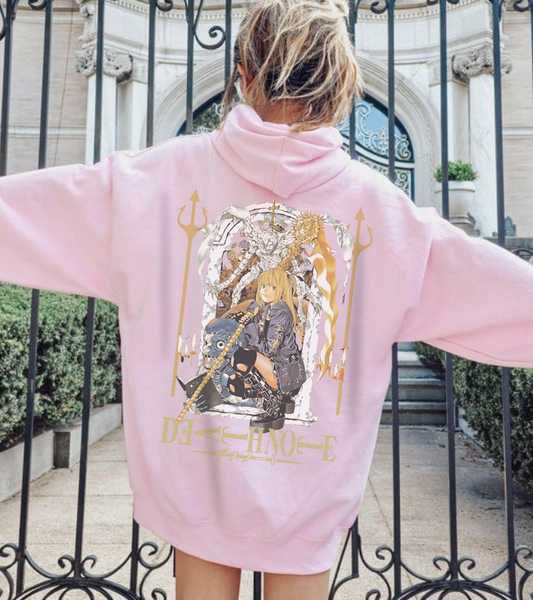 Misa Amane Death Note Back Print Hoodie – 100% Cotton Gothic Anime Streetwear
