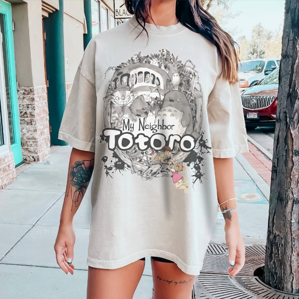 Totoro Anime Art T-Shirt | 100% Cotton Studio Ghibli Graphic Tee