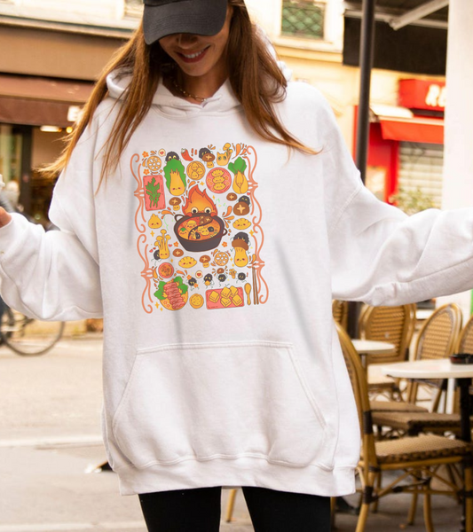 Calcifer Breakfast Hoodie – 100% Cotton Studio Ghibli Hoodie from Howl’s Moving Castle