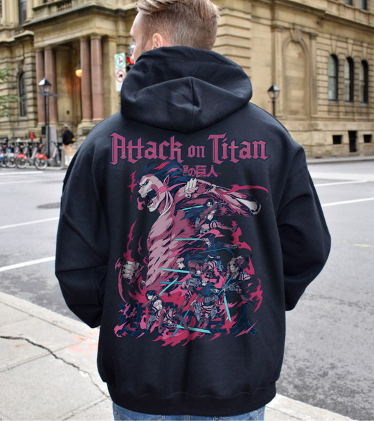Attack on Titan Back Print Hoodie – 100% Cotton Anime Streetwear
