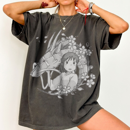 Chihiro and Haku T-Shirt – Spirited Away Ghibli Cotton Tee