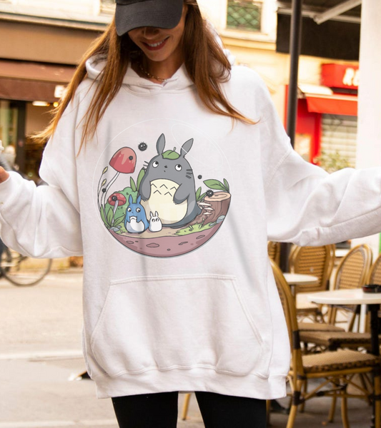 Totoro Bubble Hoodie – 100% Cotton Studio Ghibli Cozy Anime Pullover