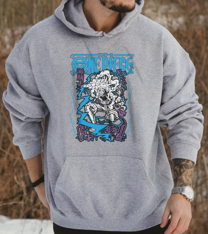 Luffy Gear Hoodie – 100% Cotton One Piece Hoodie Featuring Gear 5 Anime Design